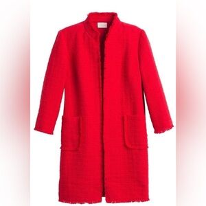 Chico's Cotton Textured Fringed Topper